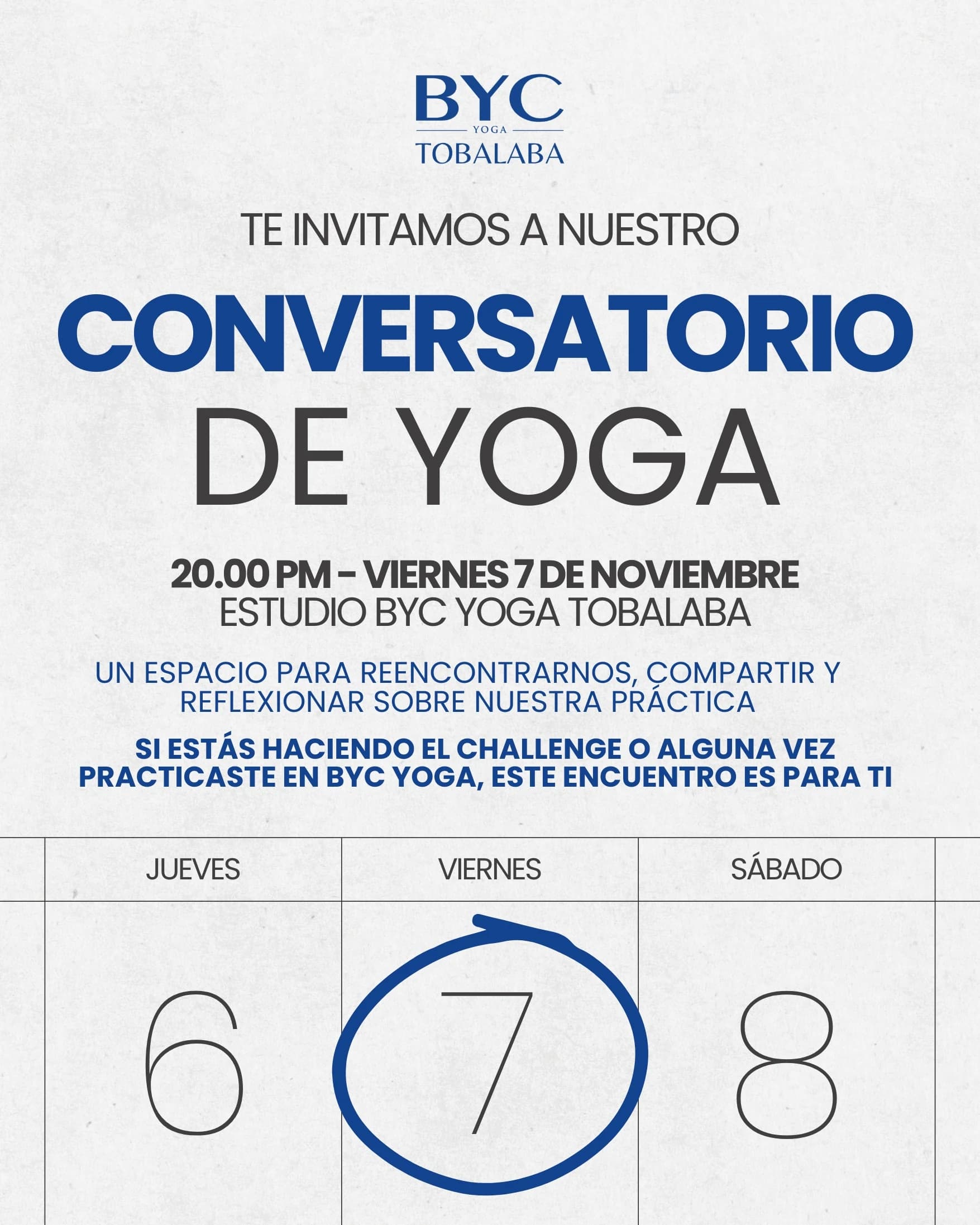 Conversatorio de Yoga - Viernes 7 Noviembre